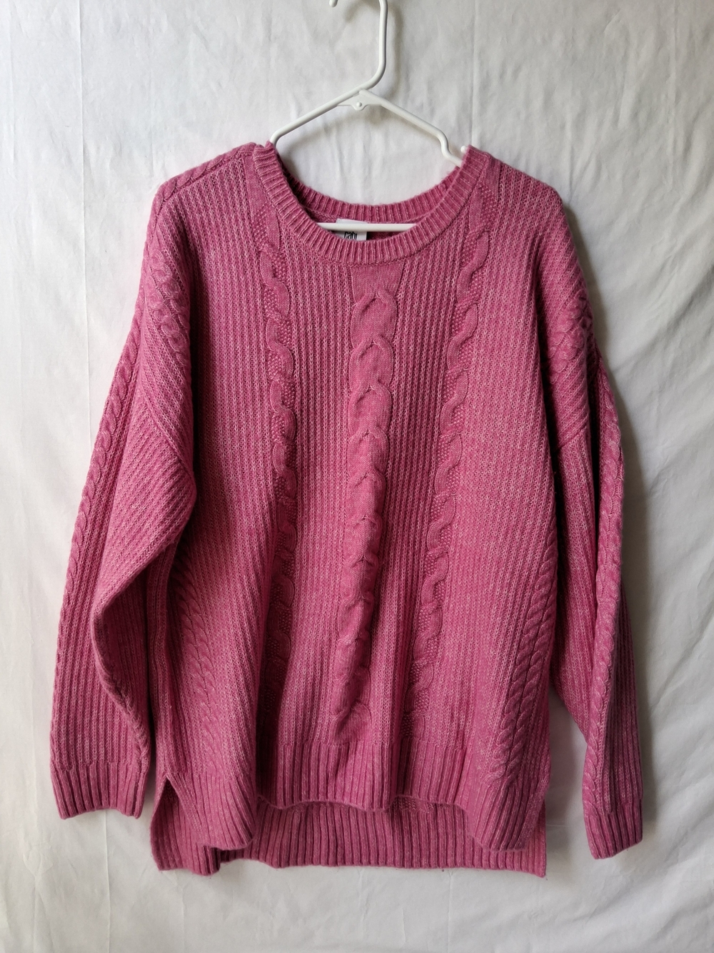 CAbi‎ Pink Cable-Knit Crewneck Sweater